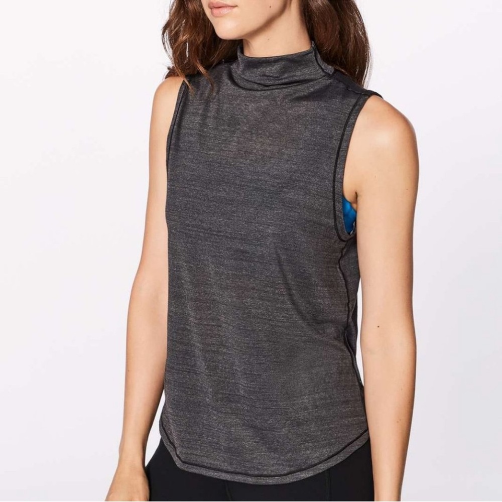 Lululemon Twist & Reach Mock Neck Black Tank size 4